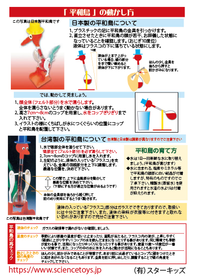 平和鳥説明書　ダウンロード
